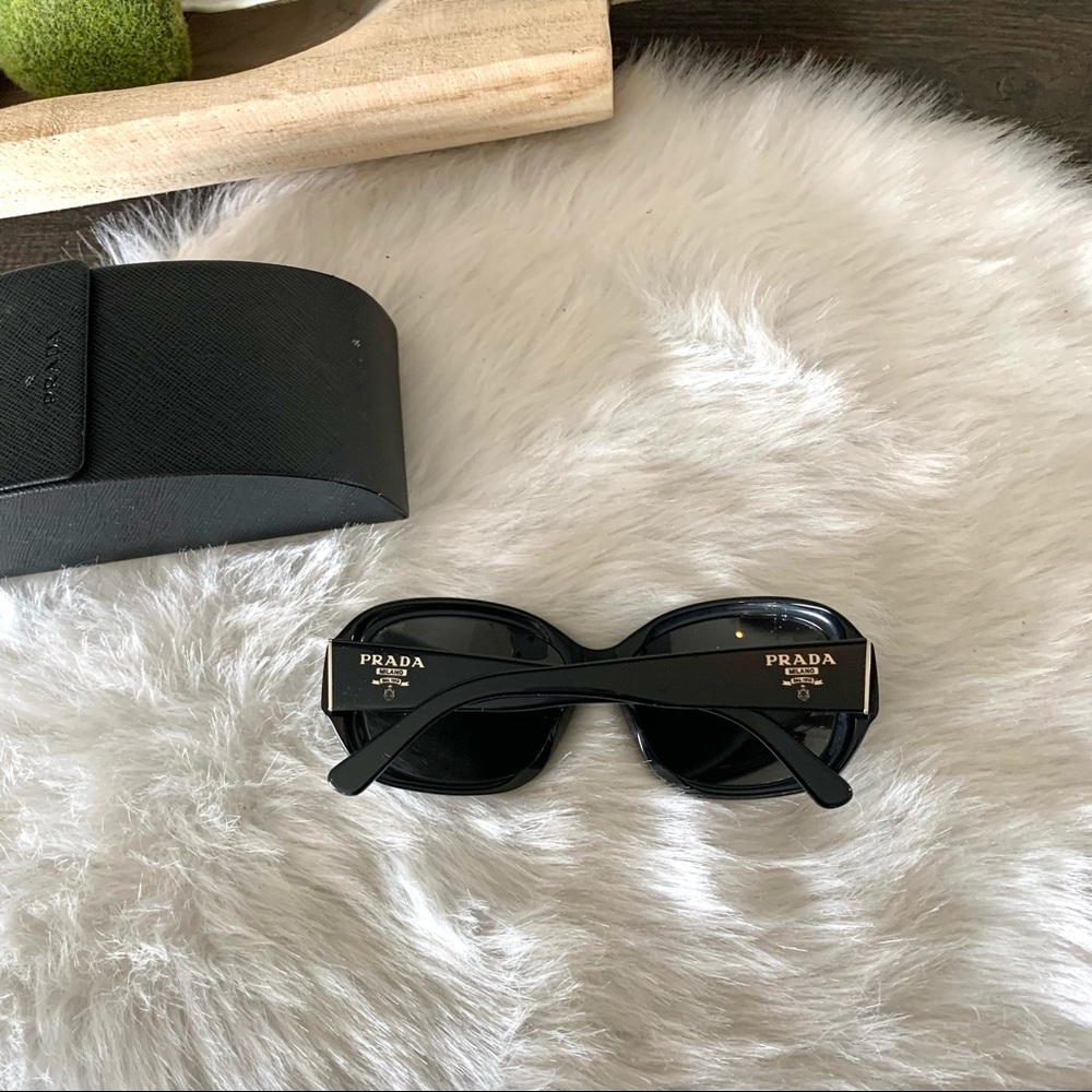 Prada Black Oval Logo Sunglasses